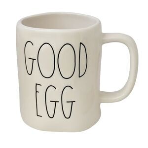 Rae Dunn Double Sided Easter Good Egg Bad Egg White Mug